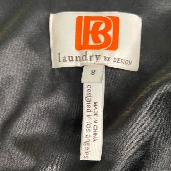 Laundry by Design Wrap Dress 3/4 Sleeves, Midi, White, Black, Grey Size 8 - Picture 5 of 6